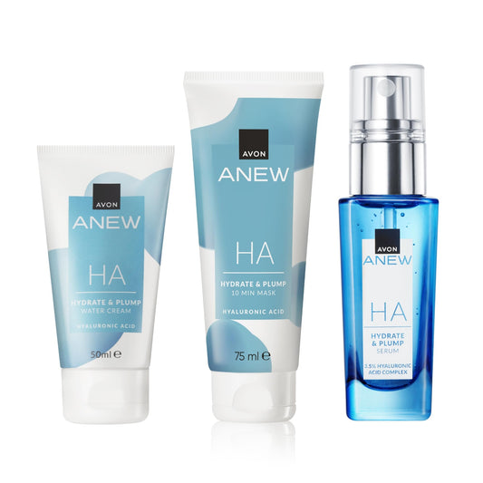 Avon Anew Hydrate Trio, Deep Hydration for Plumper Looking Skin, All in One Skincare Routine, Co-created by Dermatologists and Scientists, Cruelty Free