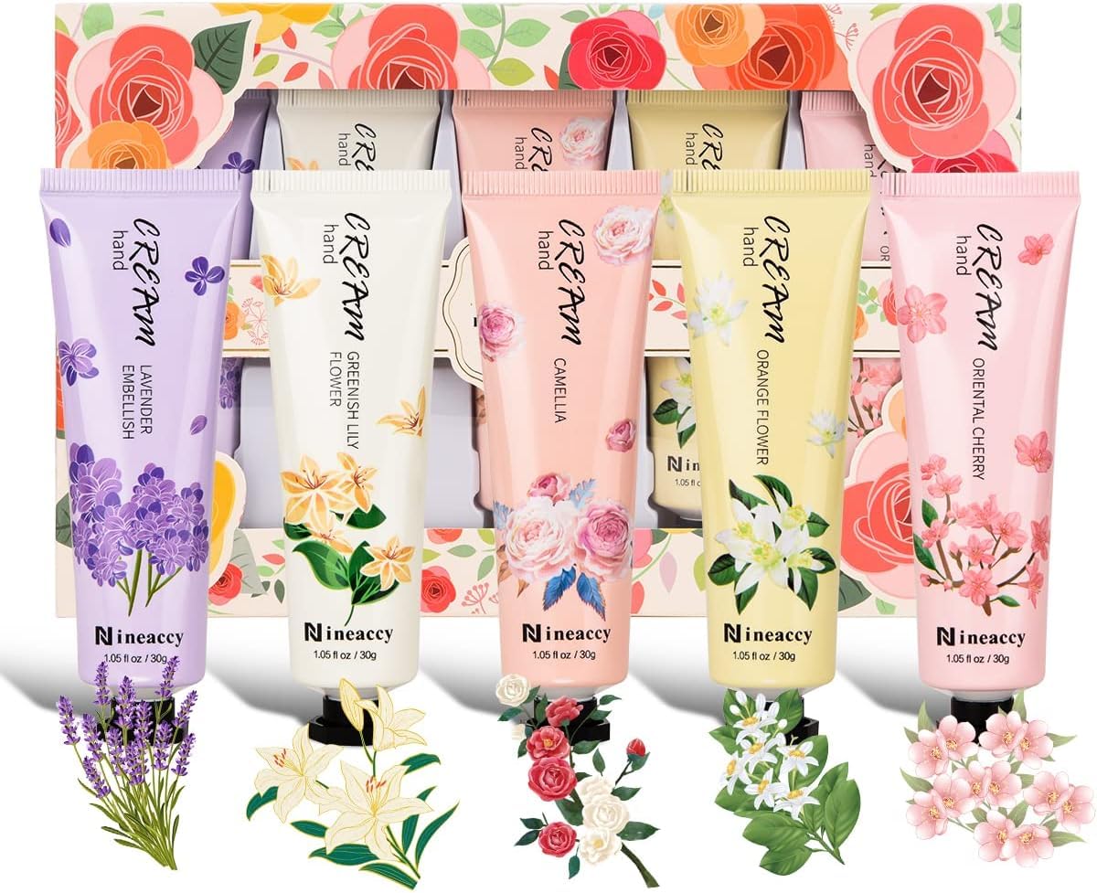 Nineaccy Hand Cream Vegan Friendly,5 x 30ml, Pack of 5, Daily Moisturising hand cream gift set,gifts for women