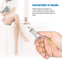 FERYES Toenail Clippers for Thick Nails, Toe Nail Clipper for Ingrown Hard Toenails, Professional Podiatrist Heavy Duty Toenail Scissors for Seniors,Women,Men, Silver