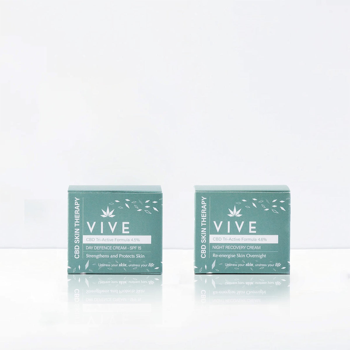 VIVE SkinCare Therapy - Foundational Ritual Bundle - Day Face Cream SPF15 - Night Cream Recovery - Anti-Blemish Treatment - Skin Care Hydration - SPF Moisturiser - Face Cream for Mature Skin
