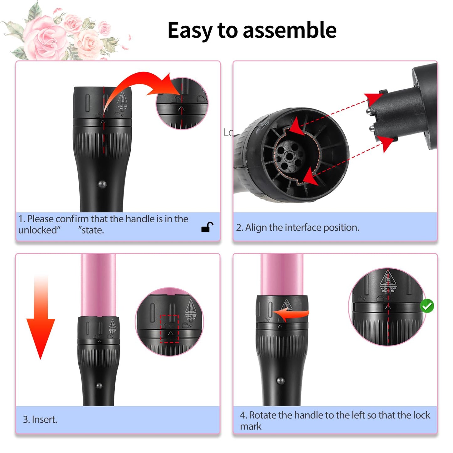 Culwad Curling Wand 3 in 1, Hair Curler Wand Set with 3 Interchangeable Barrels 9/25/32 mm, 180℃-210℃ Temperature Control, Curling Tongs for Short Medium Long Hair