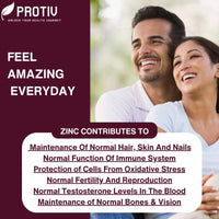 Protiv Zinc 15mg 120 Capsules - Essential Mineral Supplement for Immune System Support and Skin, Hair & Nail Care