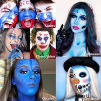 Body Paint Halloween Face Paint 200g, Afflano Clown Makeup Red White and Blue Face Paint Kit, Red Face Painting for Adult Corpse Bride Joker SFX Skeleton Halloween Makeup Football Sport