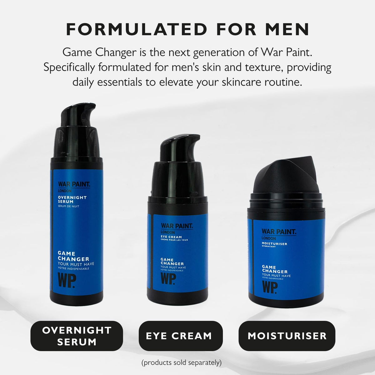 War Paint Game Changer Overnight Face Serum for Men - Niacinamide Serum, Caffeine, Glycerin for Skin - Night Cream for Oily Skin - Mens Moisturiser Face Serum, Night Serum for Face - Vegan - 30ml