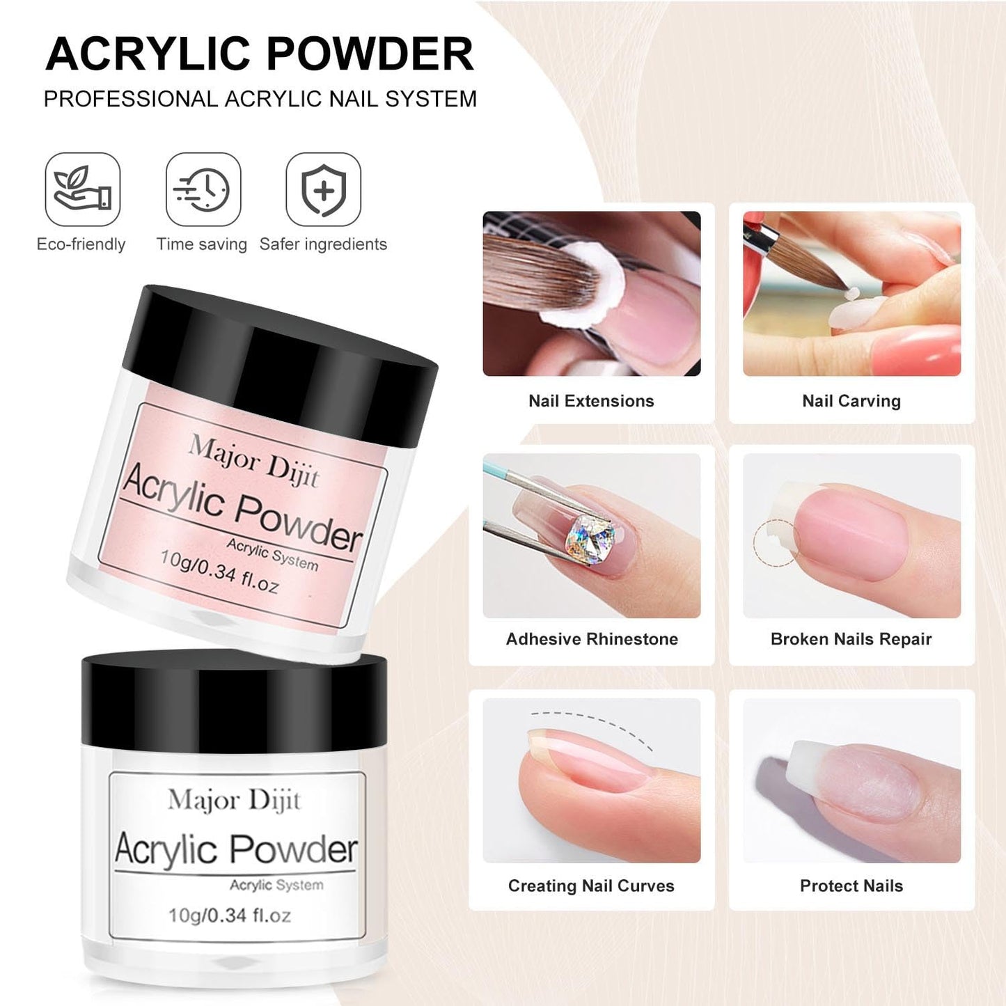 DouborQ Acrylic Nail Kit with Electric Nail Drill Nail Lamp,U V Nail Dryer Light Nail Art Tools,False Nail Tips Starter Set Acrylic Nail Art Supplies for Beginner with Everything (1-6)
