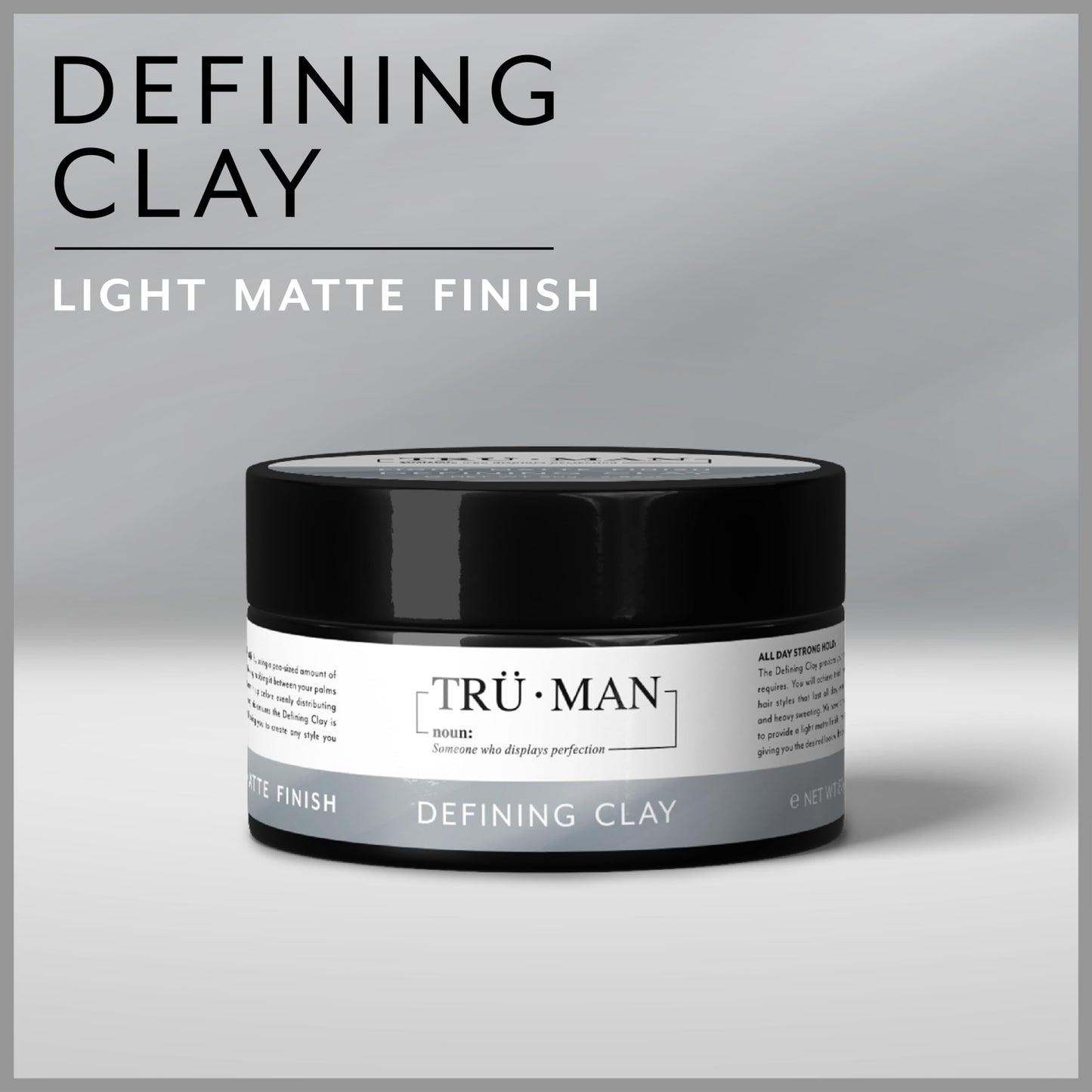 Tru Man TRU•MAN Defining Clay: All-Day Strong Hold Improves Texture & Thickness, All Hairstyle Types, 80g, 2.82 Oz