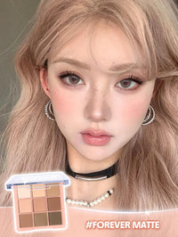 SHEGLAM Eyeshadow Palette 9-Color Ultra-pigmented Shimmer & Matte Shades, Vegan & Cruelty-free-Forever Matte