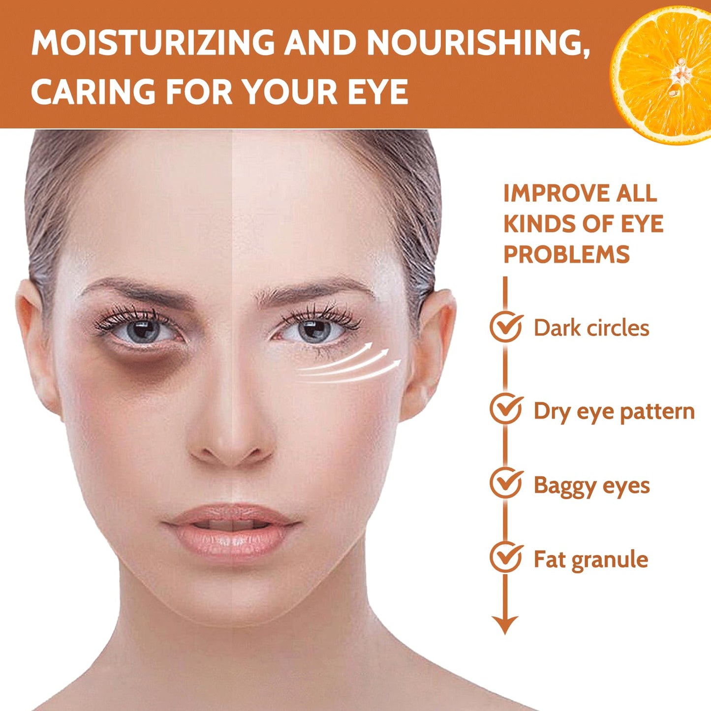 Trendyfave Vitamin C Eye Cream, Under Eye Cream for Dark Circles and Puffy Eyes, Eye Bags Remover, Hydrating Eye Cream, Fade Fine Lines, Anti Aging Eye Cream for All Women Men Skin