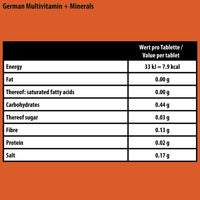 German Multivitamin + Mineralien Drink Effervescent Tablets 60 Servings Pomegranate Flavour – 10 Vitamins + 2 Minerals – Made in Germany