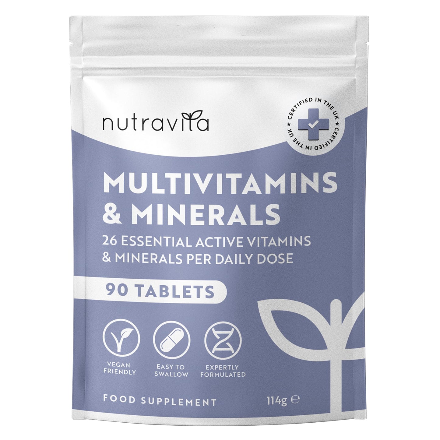 Nutravita Multivitamin Tablets for Women & Men - 365 Vegan Tablets - 1 Year Supply of Multivitamins - Immune System Support - Multi Vitamins - 26 Essential Active Vitamins & Minerals - Made in the UK