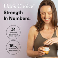 Udo's Choice Super 8 Immune High Strength Probiotics – 42 Billion Cell Count with Vitamin C for Immune Support – 8 Human-Adapted Strains – Gut & Digestive Health – 90 Capsules
