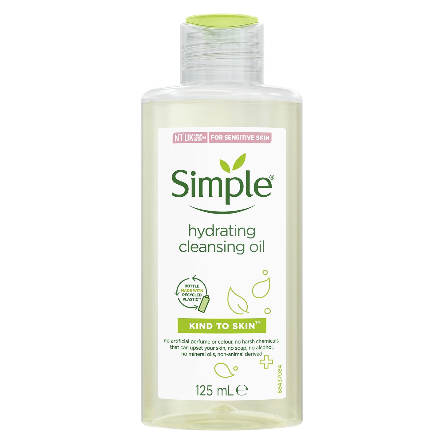 Simple Kind to Skin Hydrating Cleansing Oil cruelty-free and vegan sensitive skin cleanser 125 ml