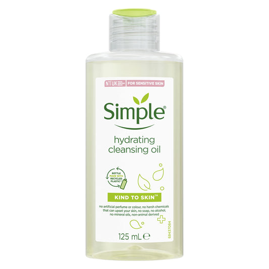 Simple Kind to Skin Hydrating Cleansing Oil cruelty-free and vegan sensitive skin cleanser 125 ml