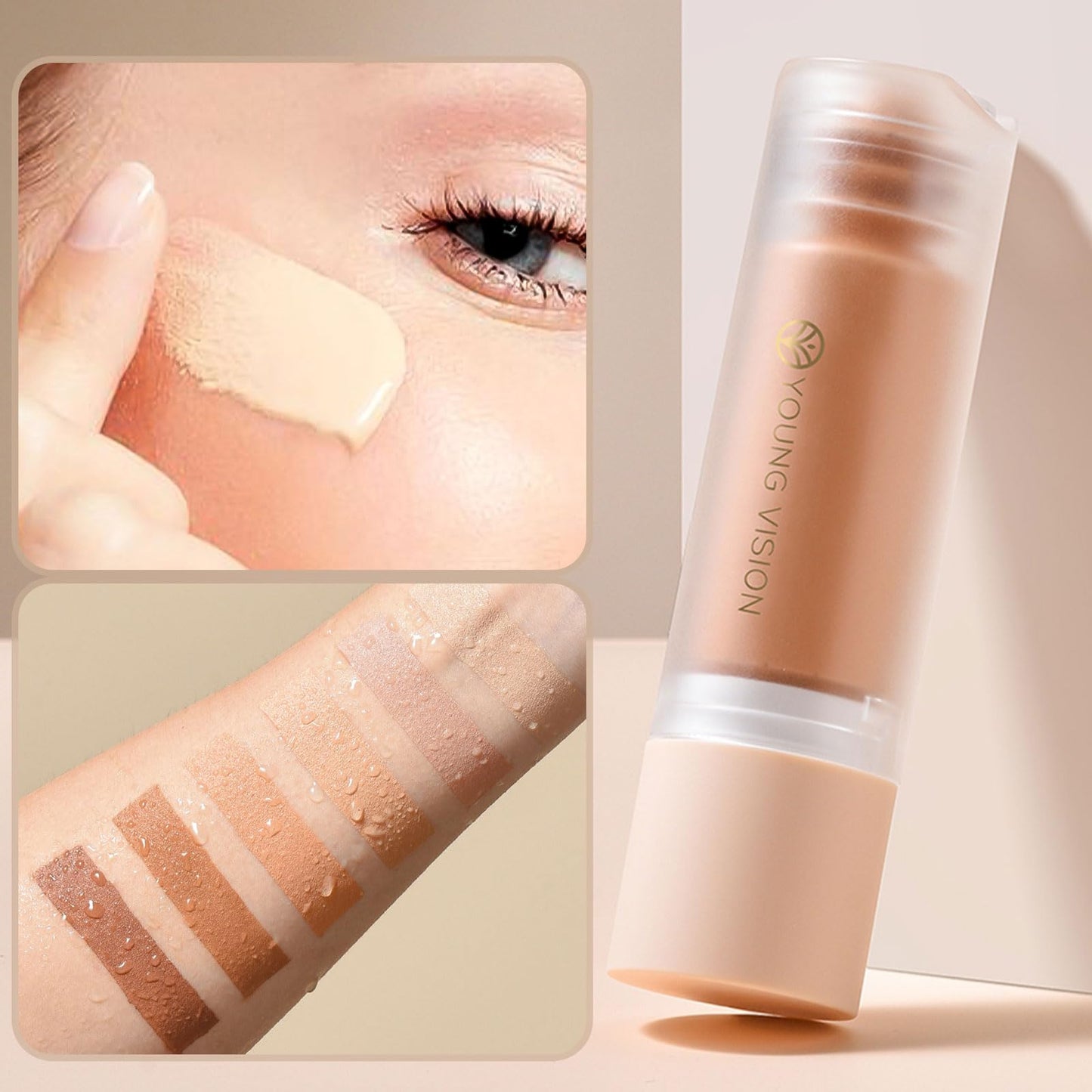 COODAM Full Coverage Foundation for Mature Skin - Long Wear Matte Face Foundation, Bottom Press Liquid Foundation Removable, Full Coverage Foundation for Women and Girls (06#, 40ml)
