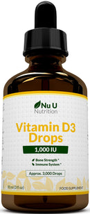 Vitamin D Drops 1000 IU 10,000 IU per 10 Drops - 50% More 90ml Equivalent to 3000 Drops - High Strength Liquid D3 in MCT Oil with Flexible Dosage - High Strength Vitamin D Supplement