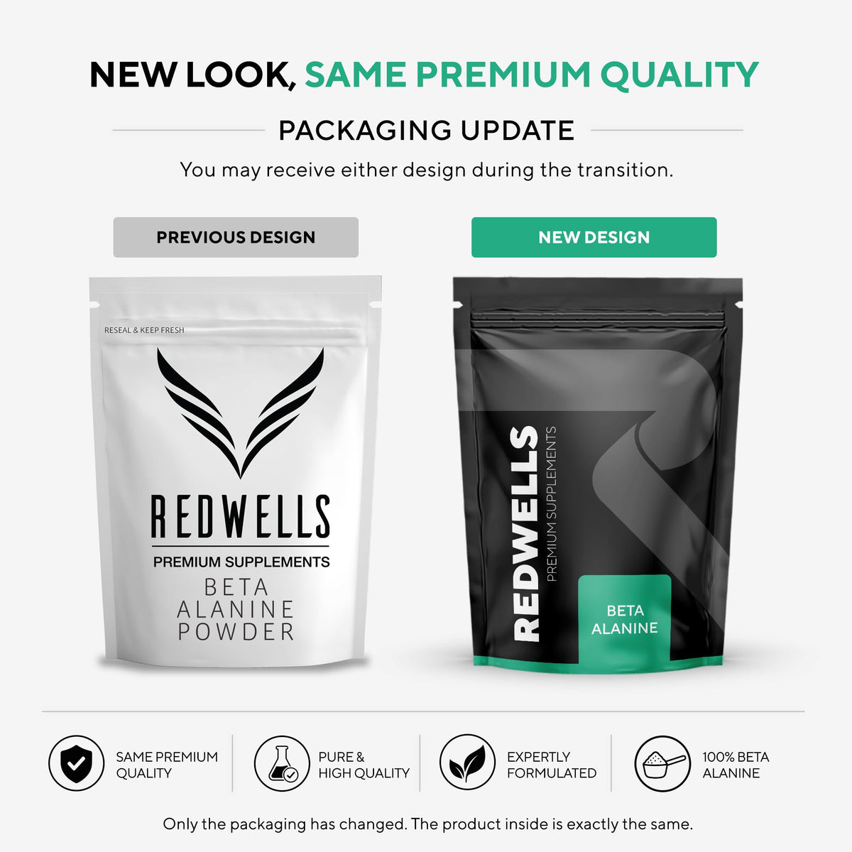 Beta Alanine Powder REDWELLS Premium Quality No Additives Amino Acid - 500g Pack
