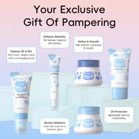 BeauBase Milk Skincare Set, 5 Pcs Face Care Kit with Shea Butter & Vitamin E for Hydrating & Revitalising, Christmas Birthday Gift for Women Teenage Girls Friends Wife, TSA-Friendly Travel Sizes