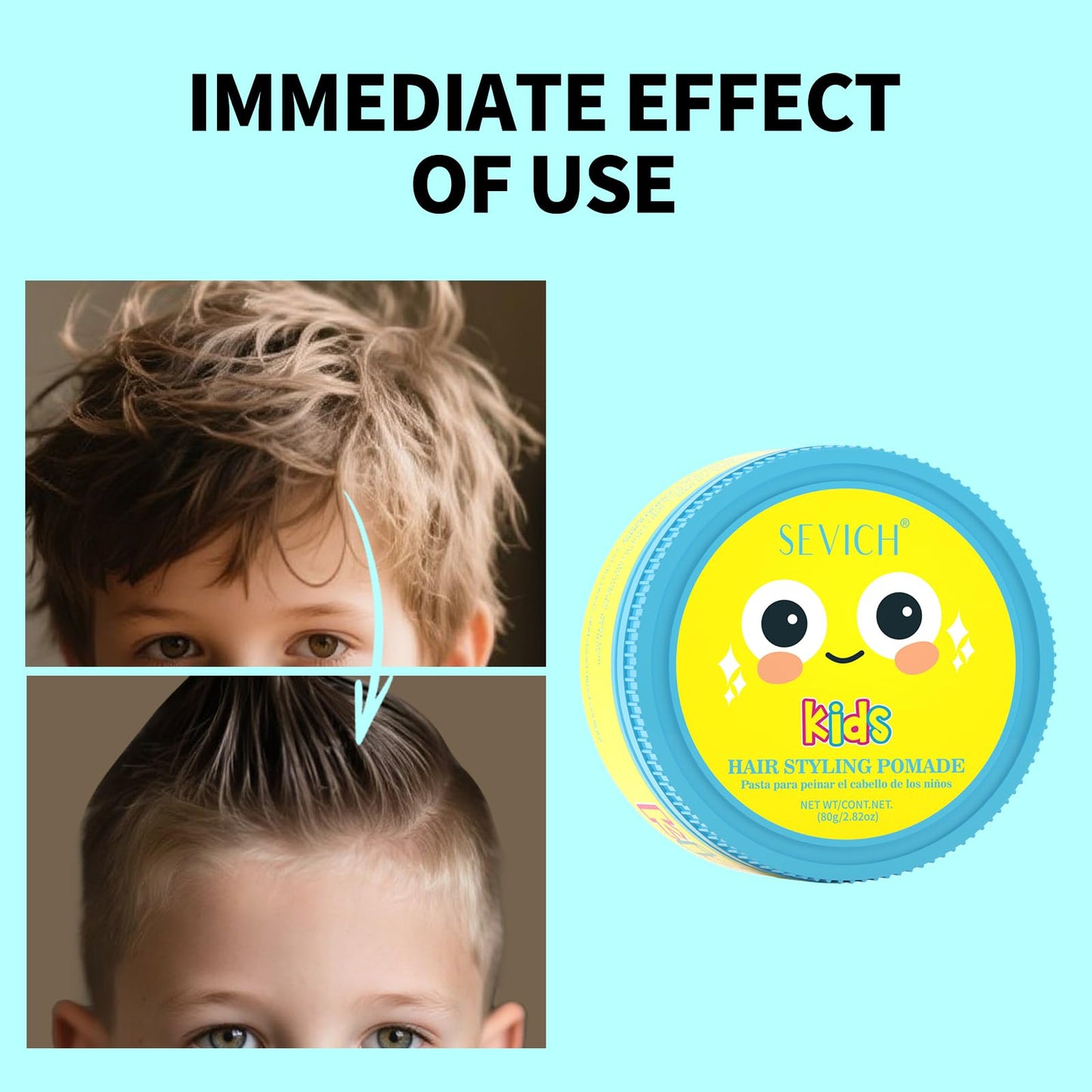 gowwim Gowwim Kids' Hair Styling Pomade， Mild and Easy to Create Cool Hairstyles, Wash with Water Without Leaving Residue, Suitable for School, Activities