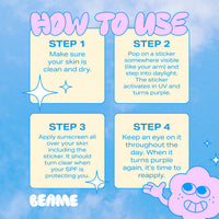 BEAME Under The Spotlight™ UV Skin Detection Stickers - Smart UV Sensing Stickers That Show When To Reapply - Water-Resistant & UV Protection Stickers - Skin-Safe, Vegan & Cruelty-Free - 36-pack, 12mm