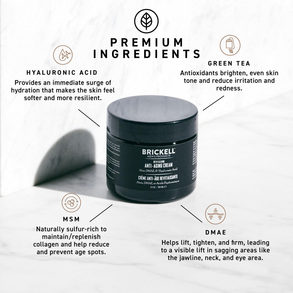 Brickell Men's Products Brickell Men's Revitalizing Anti-Aging Cream For Men, Natural & Organic Anti Wrinkle Night Face Cream, 59 mL, Unscented