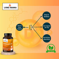 Vitamin D3 4000 IU & Vitamin K2 100ug (MK-7) | 120 Vegetarian Capsules | Living Manna Products