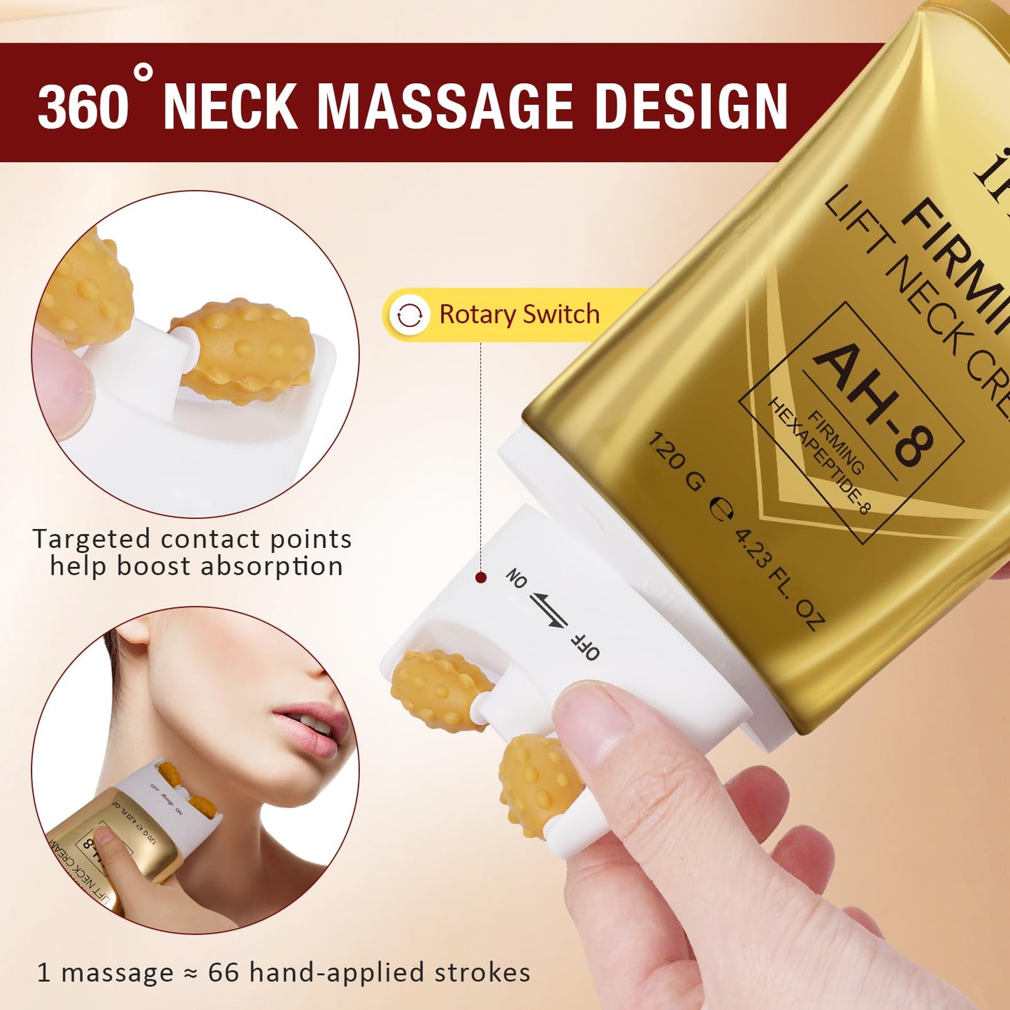 XINSZLIN Advanced Ah-8 Firming Lift Neck Cream- Tighten Lift Neck Cream Deeply Hydrates And Repairs the Skin, Combining Hexapeptide-8 And Cica+ Aloe Vera For Crepey Skin And Neck Contours