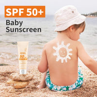 Baby Sun Cream SPF 50 | Kids Sunscreen for Sensitive Skin | Fragrance Free, Waterproof & Sweat-Proof | Mineral Sunscreen with Zinc Oxide & Aloe Vera | Holiday & Travel Essentials for Children