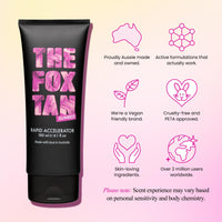The Fox Tan Rapid Accelerator, Accelerator Lotion For Sunbed Tanning, Creates Darker, Faster & Long-Lasting Tans, Vegan & Cruelty-Free, 180ml