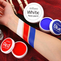 Body Paint Halloween Face Paint 200g, Afflano Clown Makeup Red White and Blue Face Paint Kit, Red Face Painting for Adult Corpse Bride Joker SFX Skeleton Halloween Makeup Football Sport