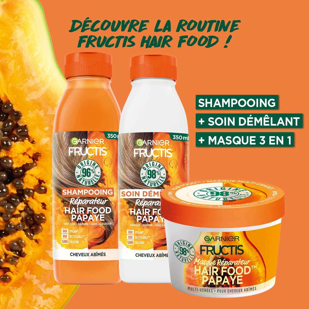Garnier Fructis Hair Food C6341700 Vegan Papaya Repairing Shampoo 350 ml