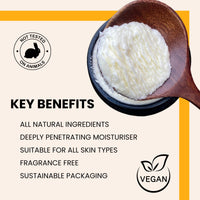 Whipped Body Butter | All Natural Intense Moisturiser | Vitamin E, Shea & Cocoa Butter for All Skin Types, Glass Jar