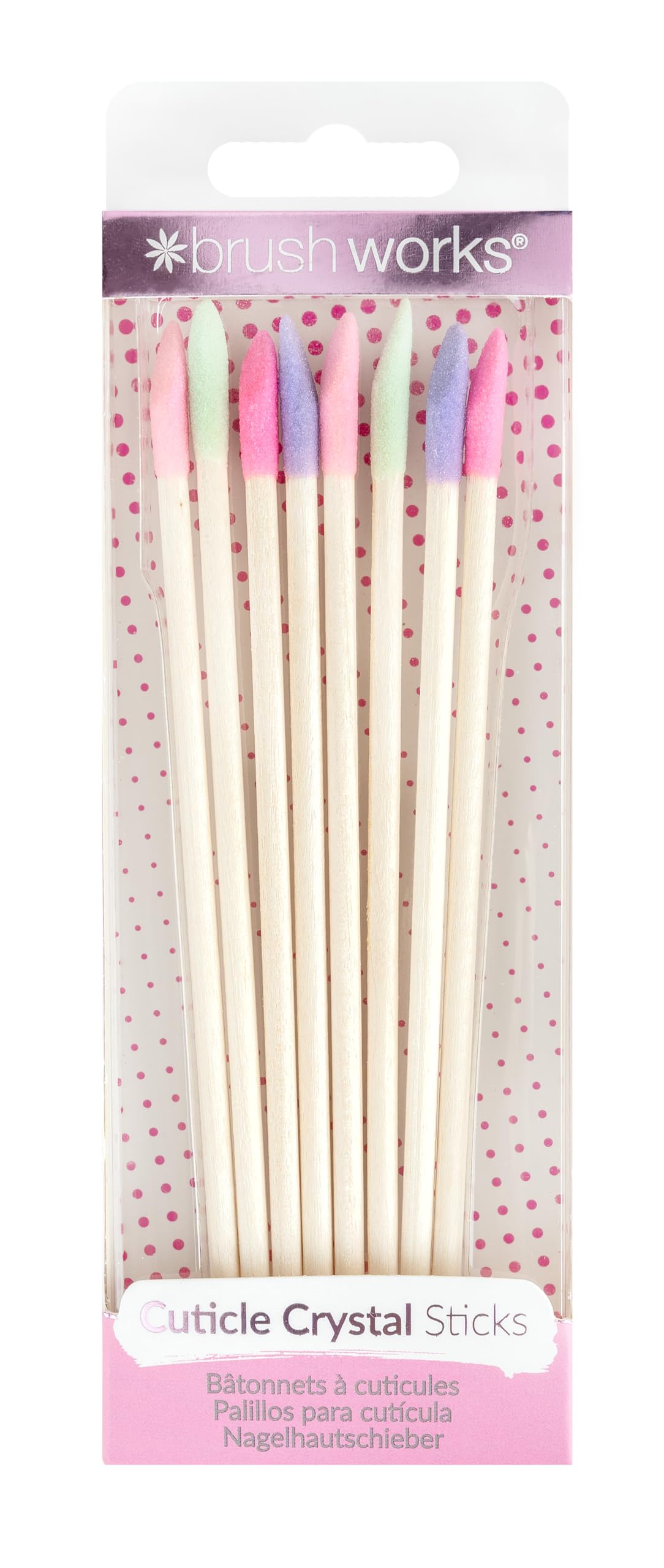 Brushworks Cuticle Crystal Sticks - 8 Pack