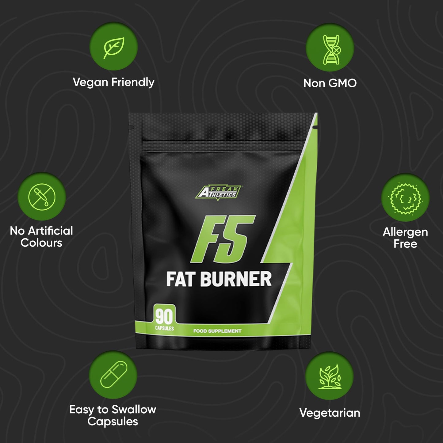 Freak Athletics F5 Weight Loss Pills - Fat Burners for Men - Fat Burners for Women Weight Loss - 90 Capsules Fat Burner Suitable for Men & Women - UK Made