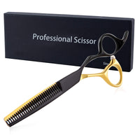 SMITH CHU Hairdressing Scissors Hair Thinning Scissors Blending Texturizng Shears Professional Stylist Hairdresser Haircut Salon Barber Scissors for Man, Women and Kids 6 Inch Black Gold