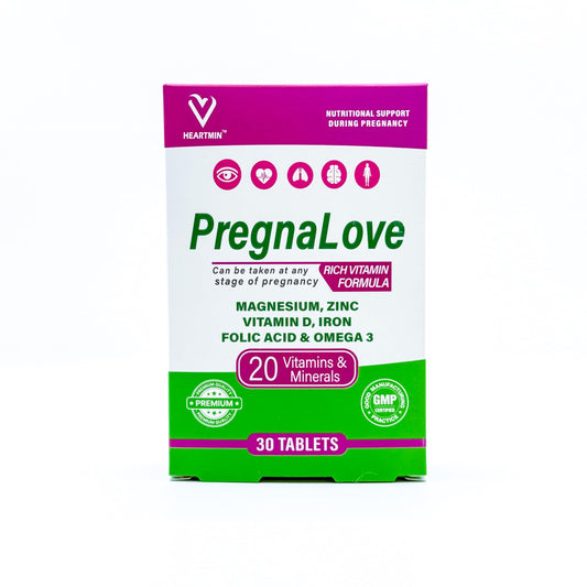 Heartmin Pregnalove Original Pregnancy Support Tablets, Conception & Fertility Vitamins for Couples, 400µg Folic Acid Multivitamin Gummies – Zinc, Vitamin D, Iron & Omega 3, Vegan, 30 Tablets, 1 Month Supply –