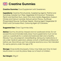 WeightWorld Creatine Gummies for Women & Men - 5000mg - Sugar-Free - 90 Gummies - Natural Lemon Flavour - Vegan-Friendly Creatine Monohydrate Supplement - 1 Month Supply - Non-GMO & Gluten-Free