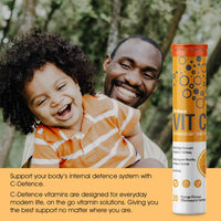 Vitamin C 1000mg Effervescent Tablets - Orange Flavour - 6 Tube of 20 Tablets (120) - Club Vits