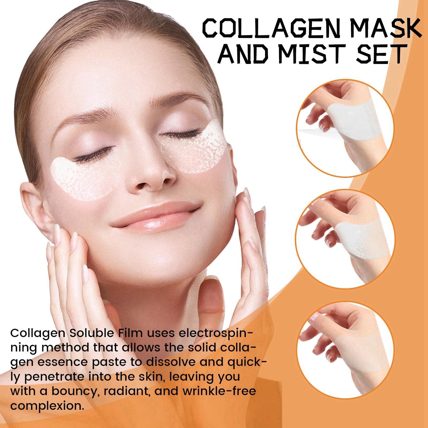 AINxtolm Highprime Collagen Film & Mist Kit,Collagen Face Masks,Korea Highprime Collagen Soluble Film,High Prime Collagen Film,Collagen Sheets,Collagen Firming Mask,Collagen for Face Film,Collagen Face Film