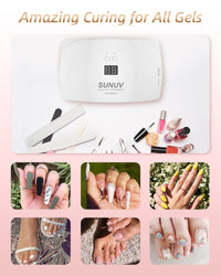 UV LED Gel Nail Lamp, SUNUV 36W UV lamps for Gel Nails Manicure Pedicure Sensor 30s/60s Timer LCD Screen