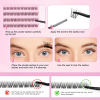 Glowing Win Cluster Lashes Kit Individual Eyelash with Bond Seal&Applicator