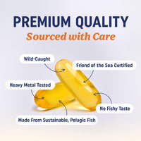 MAV NUTRITION Triple Strength Omega 3 Fish Oil 3600 mg | EPA & DHA | Over 2100mg Omega-3 Fatty Acids | 1300mg EPA + 860mg DHA | Best Essential Fatty Acids | Premium Wild Caught & Burpless Fish Oil | 120 Ct