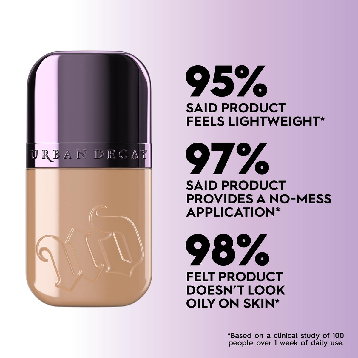 Urban Decay Face Bond Waterproof Foundation, With 3% Niacinamide, Lasts up to 24hr, Shade: 26 - Medium Deep Warm Peachy, 30ml