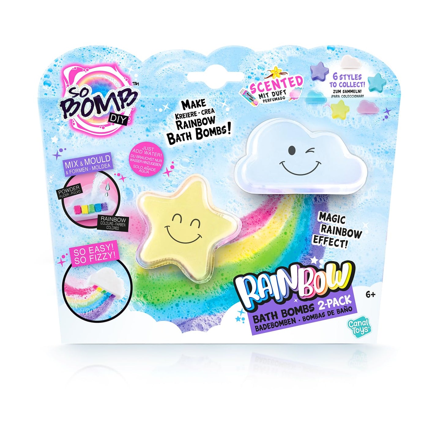 Canal Toys So Bomb DIY Rainbow Bath Bomb 2 Pack, Easy to Make Scented Bath Bombs, Just Add Water, Bath Time Fun