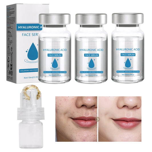 MADGININE Micro Infusion Facial System,Micro Infusion Kit,Beauty Micro Infusion Micro Infusion System Hyaluronic Acid Serum for Face Suitable for All Skin Types (3*Serum+Roller)