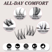 LANKIZ Cluster Lashes,Lankiz Individual Eyelashes C+D Curl 10-16mm Reusable DIY Individual Lashes Hypoallergenic Eyelash Clusters for Daily Wear and Events(Hybird)