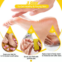 SALVMARY Disposable Pumice Stone for Feet Hard Skin Callus Remover Foot Scrubber Yellow 40 Pcs