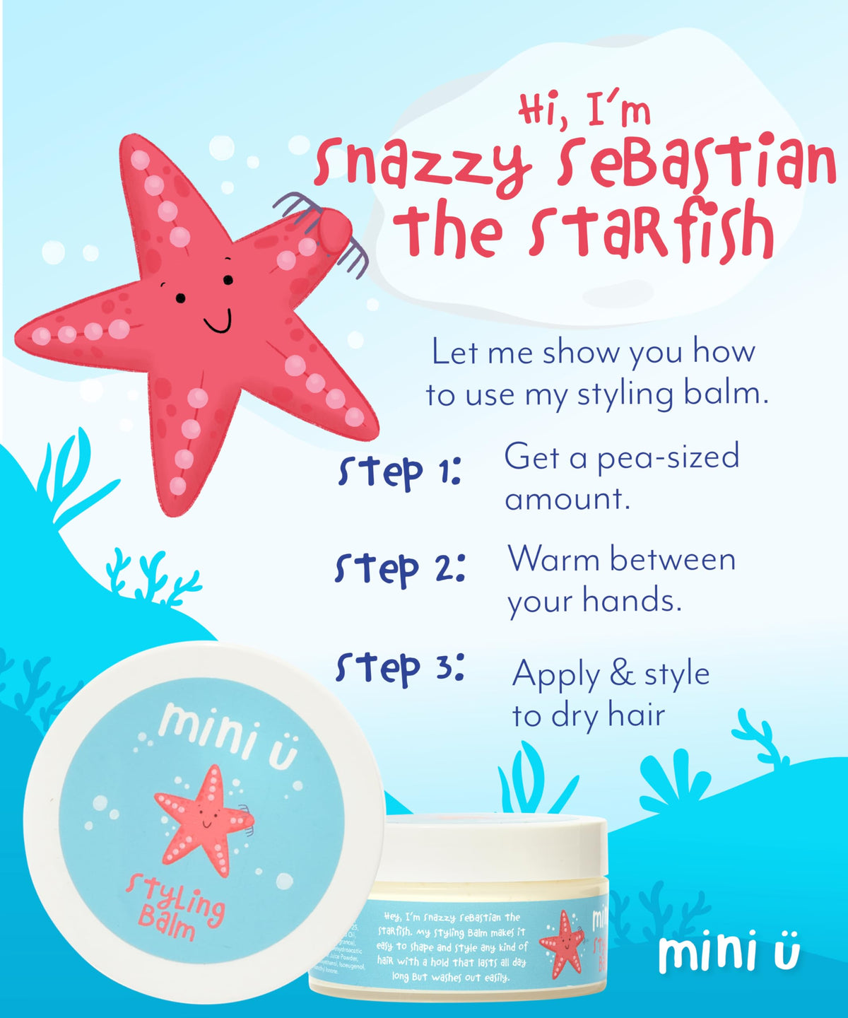 Mini-U Mini U Styling Balm For Kids Watermelon Scented 100 ml