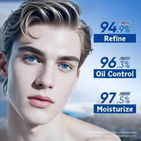 Oil Control Moisturiser for Men, Hydrating Face Cream for Men, Lightweight Makeup Plain Cream, Improve Dull Skin, Soften & Smooth Skin blemishes, Moisturiser for Oily Skin, Advanced Mens Skincare, 50g