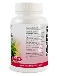 Health Leads ...Working With Nature No-Flush Niacin 490mg x 90 Capsules, Nicotinamide/Niacinamide - Flush Free Form of Vitamin B3/Niacin,Magnesium Stearate Free & No Nasty Additives, Vegan, Made in Wales