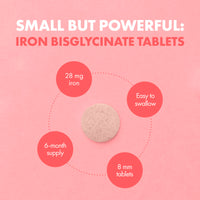Incite Nutrition Gentle Iron Tablets - Iron Bisglycinate 28 mg, 6 Month’s Supply - 360 High Strength Tablets - Supplement Suitable for Vegans - Best Immune System Booster for Women & Men - Made in UK